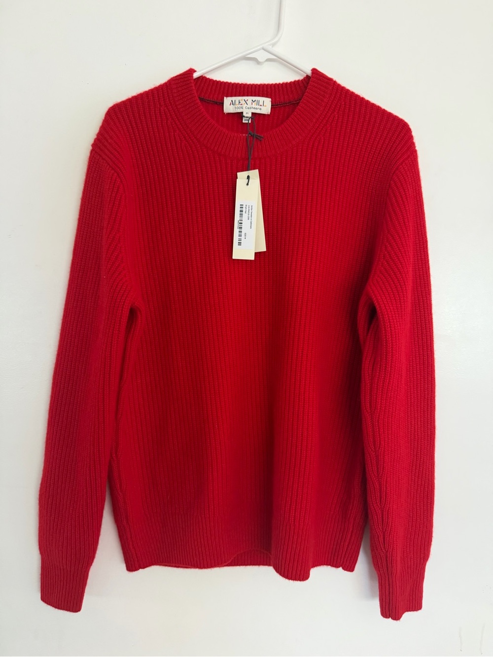 Alex Mill Men’s Red Ribbed Crewneck Sweater